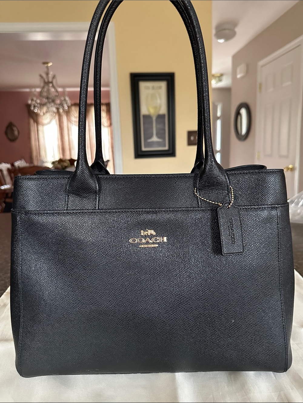 Coach Casey Black Tote with Gold Hardware F31474